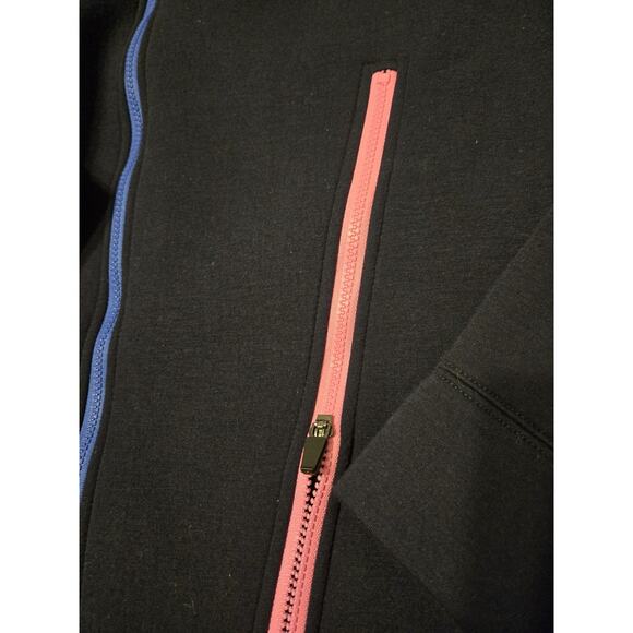 Betsey Johnson Performance Full Zip Asymmetrical Scuba Hoodie Blue Workout Trave - Picture 5 of 5